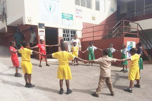Founder of JHF tours Zion Hill Primary School